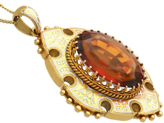 Antique Gold Pendant Closeup Shot