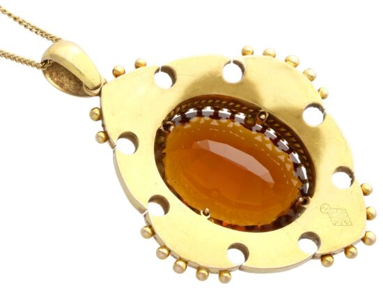 Oval Citrine Centre Stone Reverse Detail
