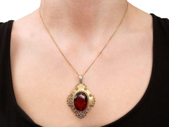 Victorian Gold Pendant Styling Shot