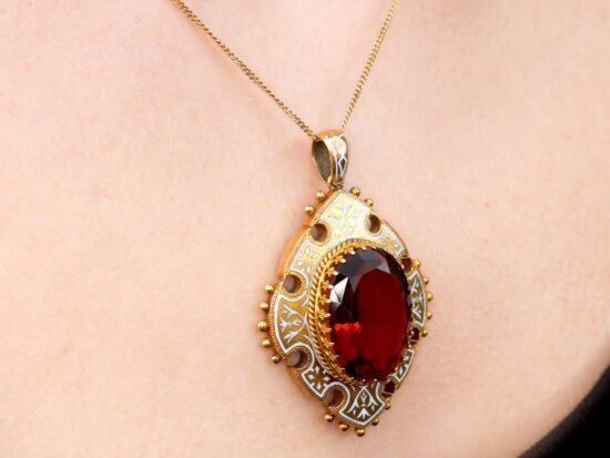Antique Citrine Necklace Detail Shot