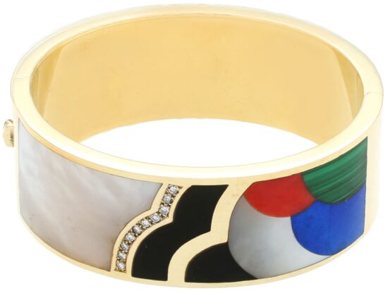 vintage gold and gemstone bangle
