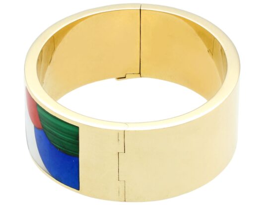 vintage gold and gemstone bangle side