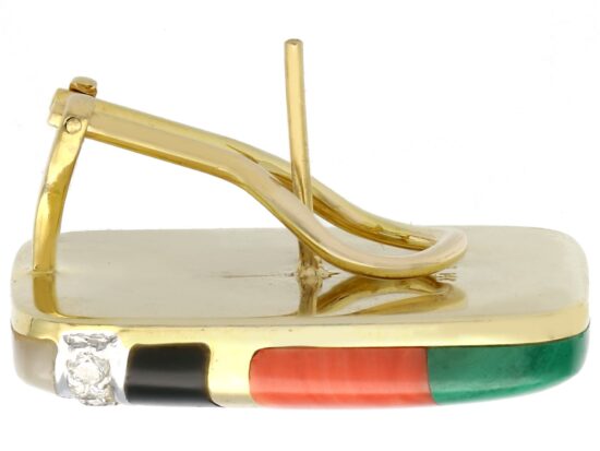 vintage gold and gemstone earring back