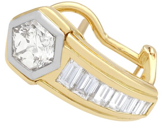 Yellow Gold Diamond Earrings Front
