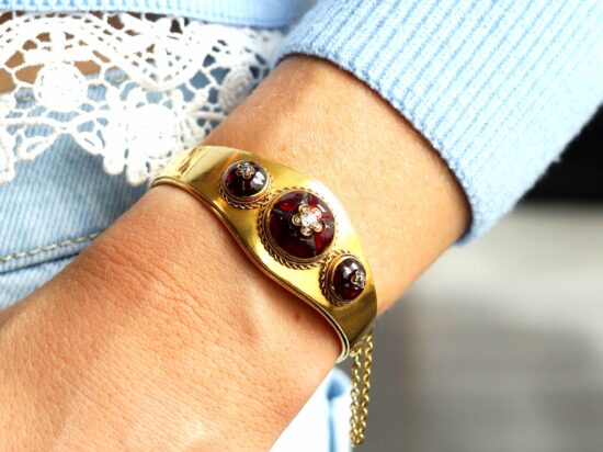 garnet bangle wearing