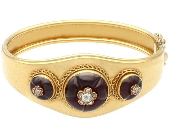 Victorian Garnet Yellow Gold Bangle