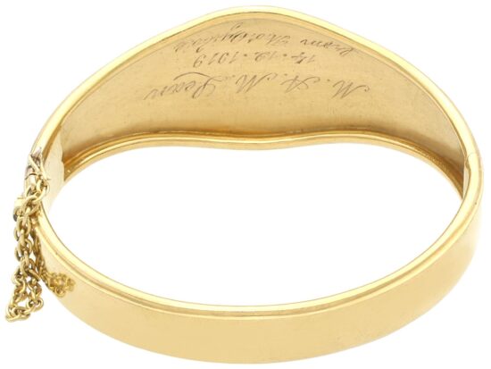 Garnet Gold Bangle Reverse View