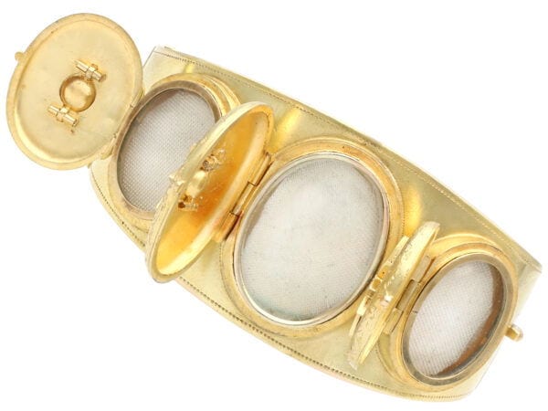Yellow Gold Locket Compartment Open