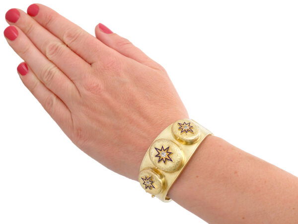 Triple Locket Bangle On Wrist