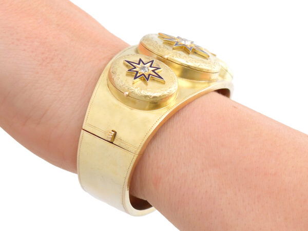 Diamond Locket Bracelet Worn Close-Up