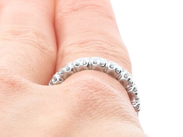 White Gold Full Eternity Ring on finger