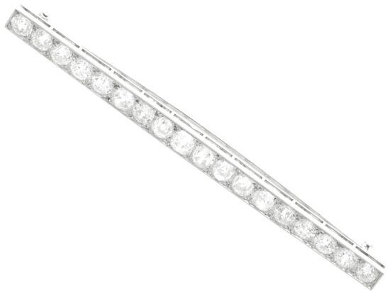 Old Cut Diamond Line Brooch reverse