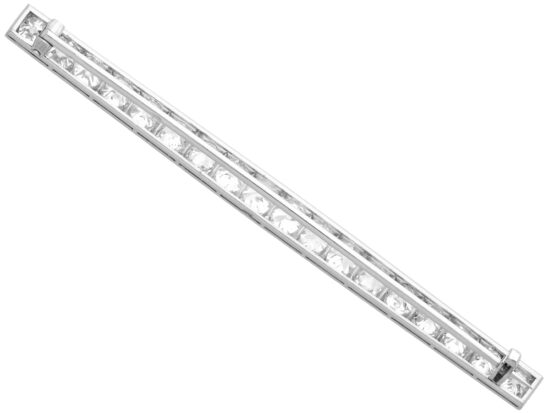 Old Cut Diamond Line Brooch reverse
