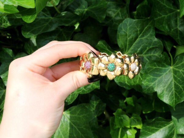 Yellow Gold Ruby Emerald Bracelet Outdoor