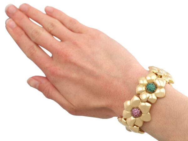 Ruby Emerald Diamond Bracelet On Wrist