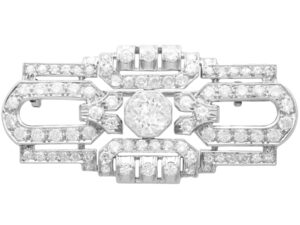 art deco platinum diamond brooch