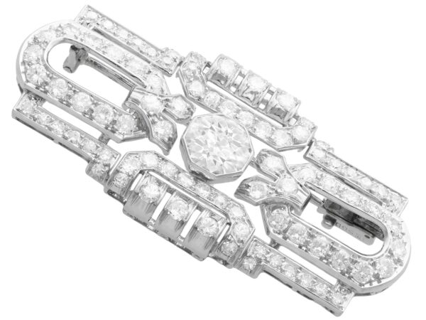1920s art deco platinum diamond brooch