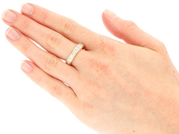 wearing Vintage Eternity Ring Yellow Gold UK