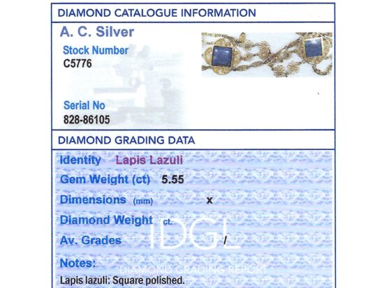 Victorian Lapis Lazuli Necklace grading card