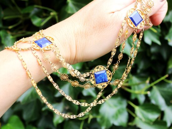 Victorian Lapis Lazuli Necklace outside