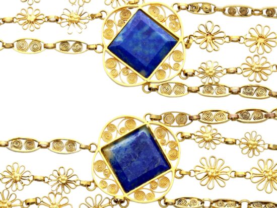 Victorian Lapis Lazuli Necklace detail