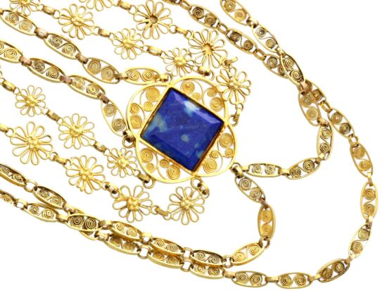 Victorian Lapis Lazuli Necklace detail