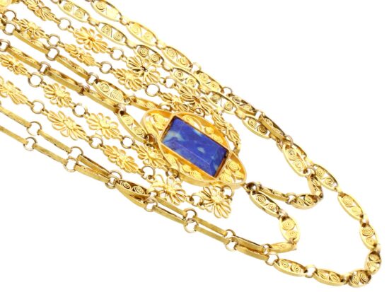 Victorian Lapis Lazuli Necklace detail