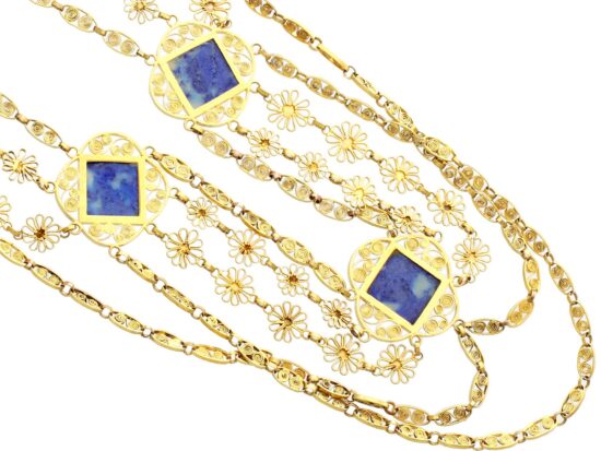 Victorian Lapis Lazuli Necklace reverse