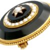 Victorian Onyx Brooch with Diamonds