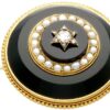 Victorian Onyx Brooch with Diamonds