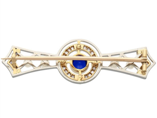 Edwardian Sapphire Brooch reverse