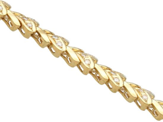 Diamond Gold Bracelet Angled View