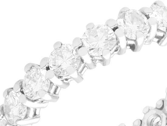 close up of White Gold Full Eternity Ring
