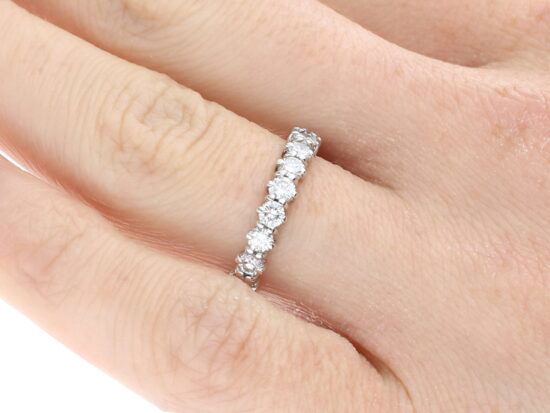 White Gold Full Eternity Ring on finger