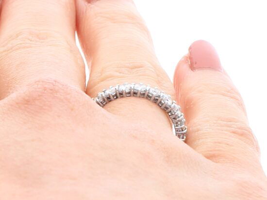 White Gold Full Eternity Ring on hand