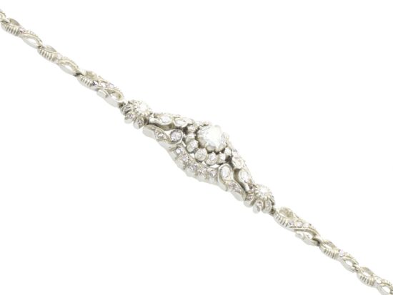 Diamond White Gold Bracelet Angled