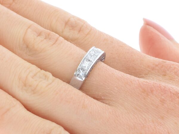 Platinum half Eternity Band on hand