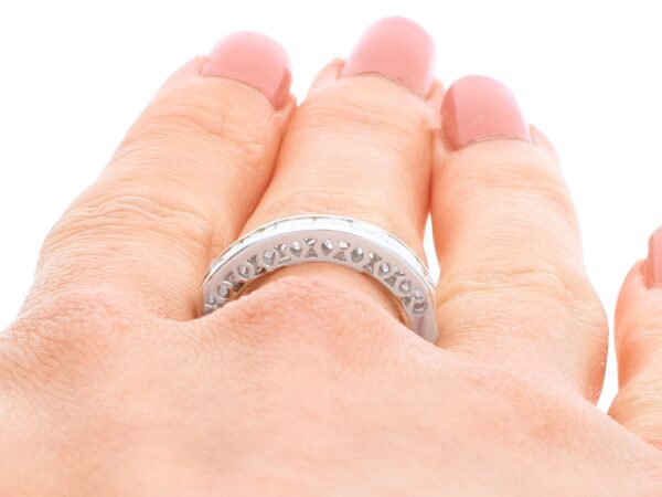Platinum Eternity Band on finger
