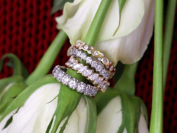 stacked diamond eternity rings