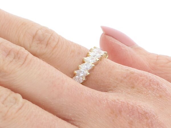 Marquise Diamond Eternity Ring on hand