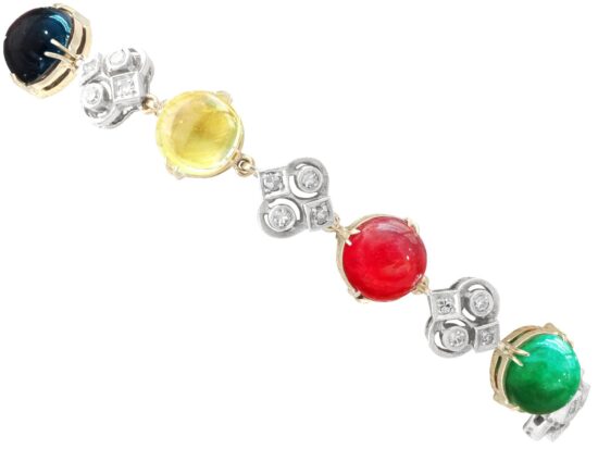 Antique Gemstone Yellow Gold Jewellery Suite