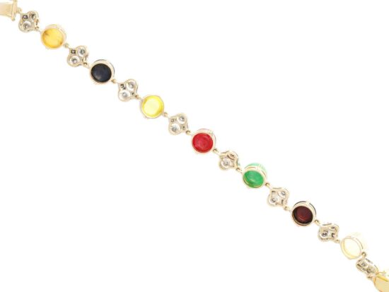 Antique Gemstone Gold Bracelet