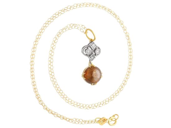 Victorian Gemstone Gold Pendant Front