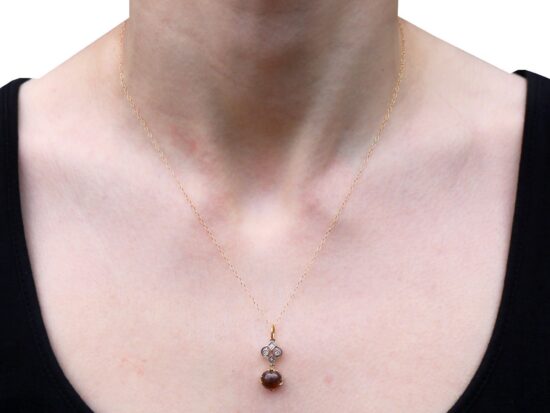 Gemstone Pendant Wearing Shot