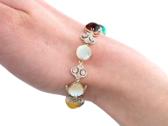 Gemstone Gold Bracelet On Wrist