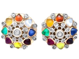 Antique Gemstone Cluster Earrings