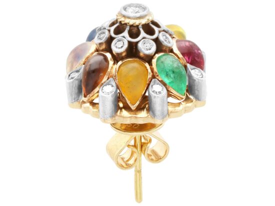 Antique Gemstone Cluster Earring