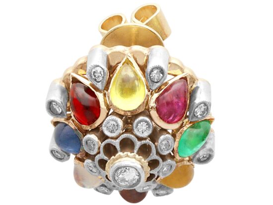 Antique Gemstone Cluster Earring