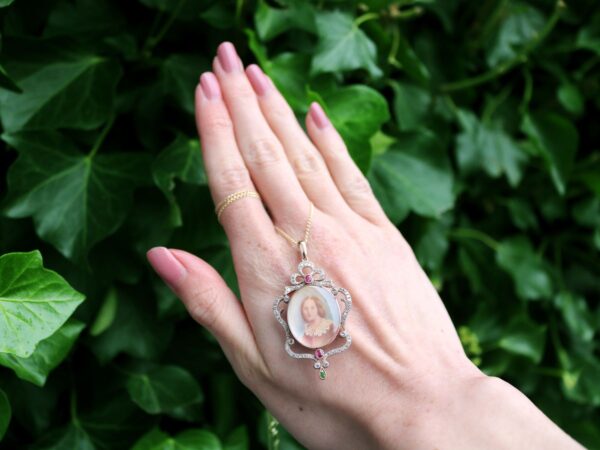 Victorian Portrait Pendant outside