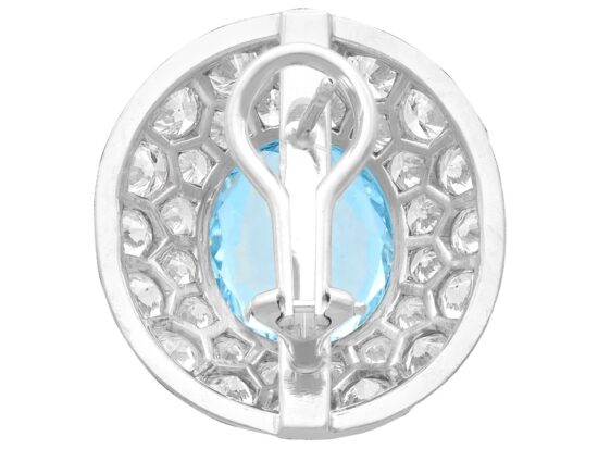 Large Aquamarine and Diamond Earring reverse